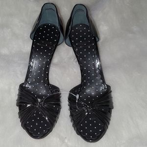 Moschino S.  7 Vintage Y2K Black Patent Leather Open Toe